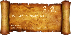 Hollós Noémi névjegykártya